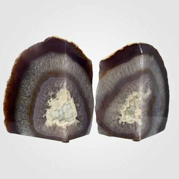 Crystal Bookends, Agate, Geode Center, Natural Home, Crystal Lover, 3+ lbs. (DH) - Picture 3 of 9
